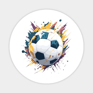 Soccer ball league players with paint splashes. English Football Magnet